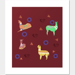 Llamas party Posters and Art